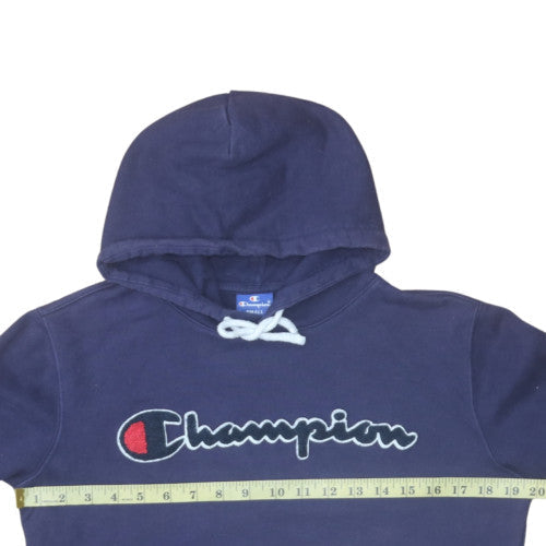 Champion Women’s Navy Small Pullover Hoodie 100% Cotton Logo