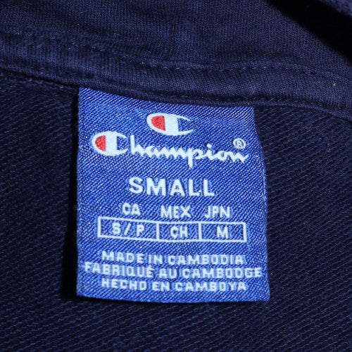 Champion Women’s Navy Small Pullover Hoodie 100% Cotton Logo