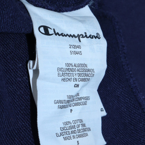 Champion Women’s Navy Small Pullover Hoodie 100% Cotton Logo