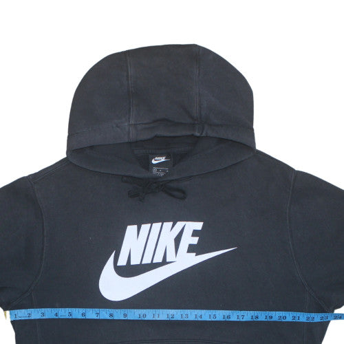 Nike Mens Black Medium Pullover Hoodie Graphic Logo Sweatshirt