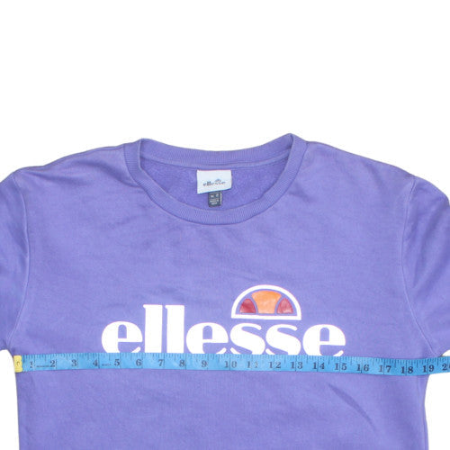 Ellesse Womens Purple Logo Crew Neck Sweatshirt UK 8
