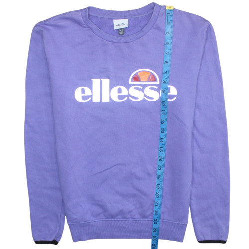 Ellesse Womens Purple Logo Crew Neck Sweatshirt UK 8