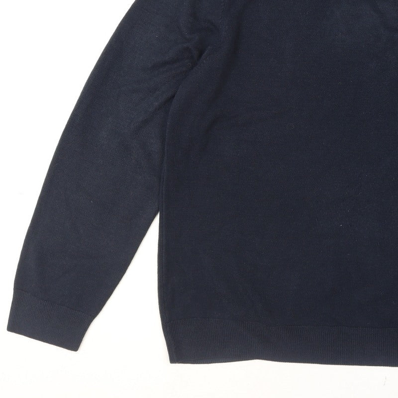 Additional view of Marks and Spencer Men's Blue L Crew Neck Cotton Blend Jumper