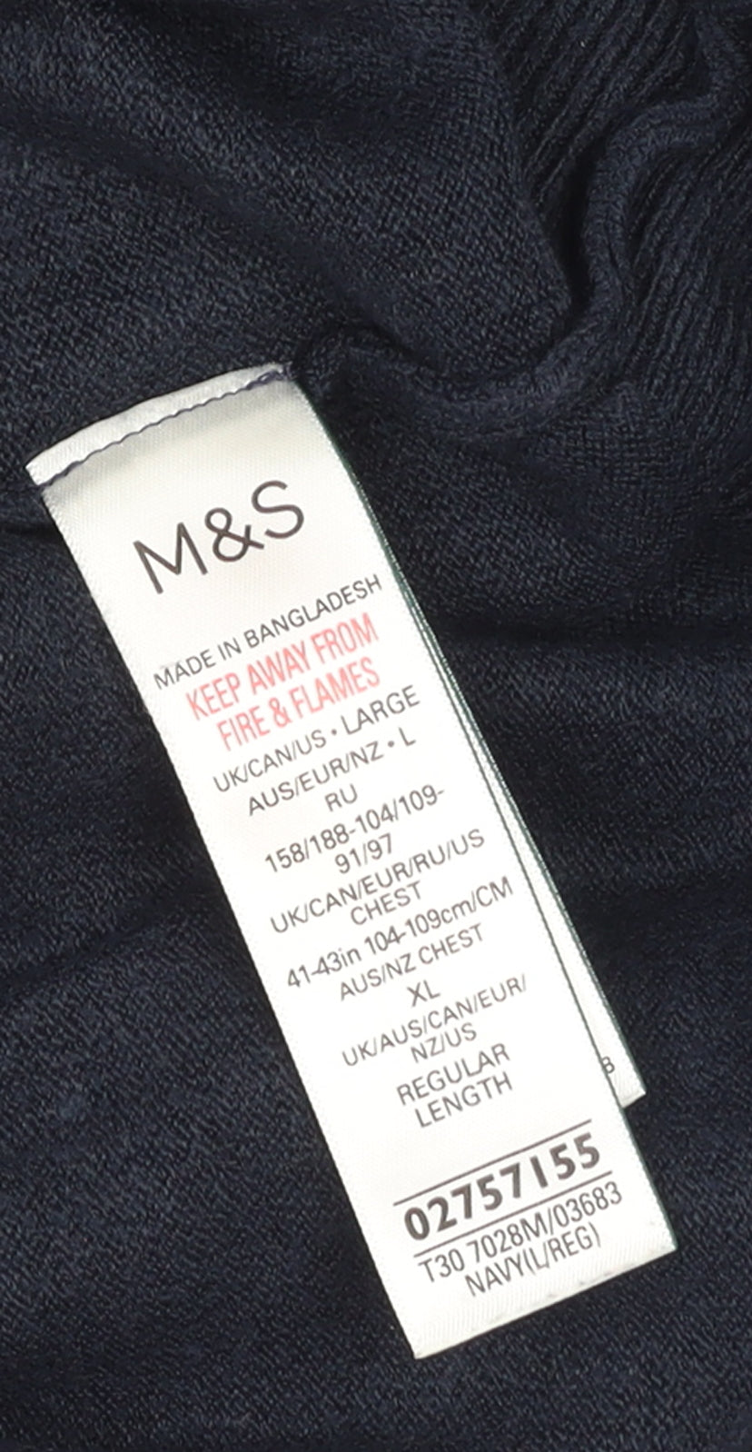 Additional view of Marks and Spencer Men's Blue L Crew Neck Cotton Blend Jumper