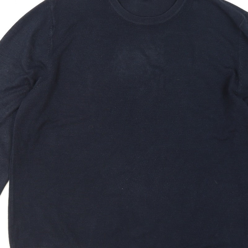 Additional view of Marks and Spencer Men's Blue L Crew Neck Cotton Blend Jumper