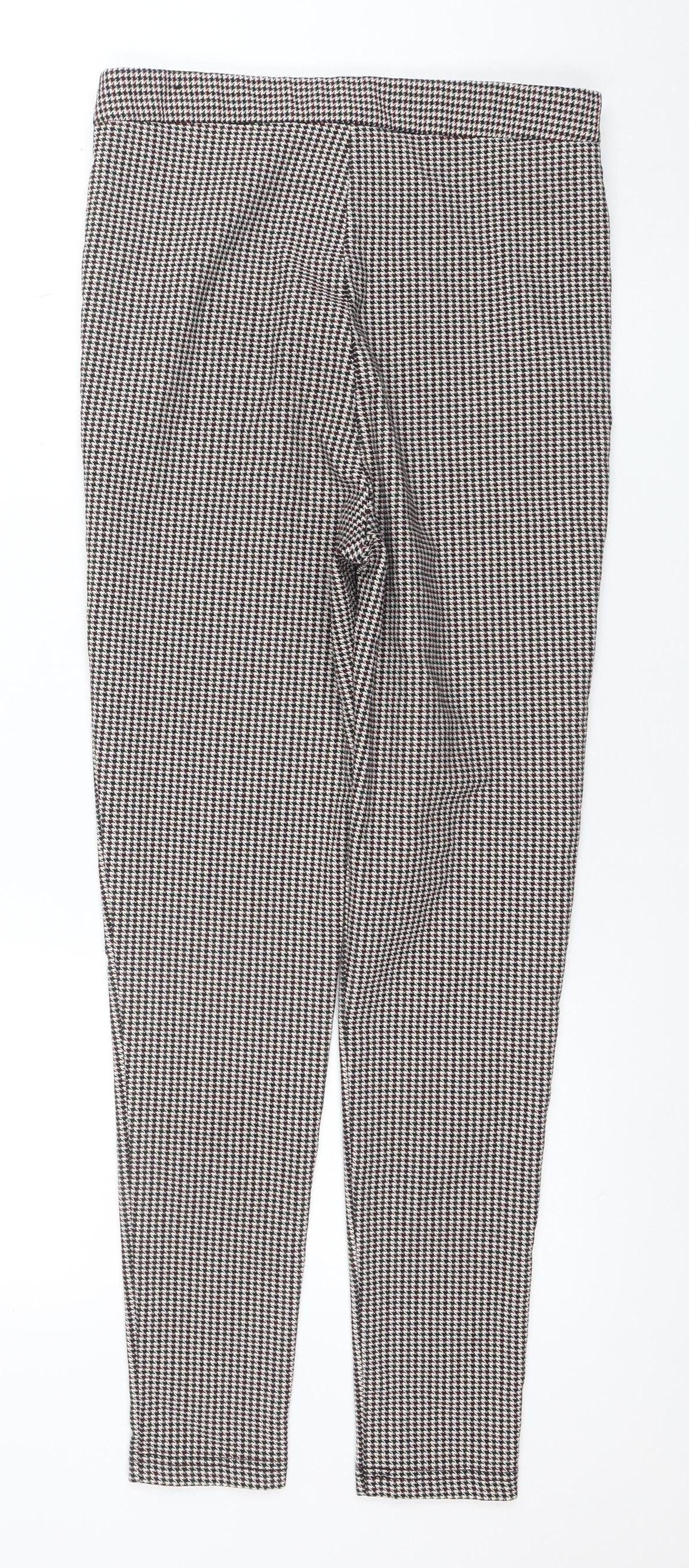 ZARA Women Multicoloured Houndstooth Slim Trousers Size 12