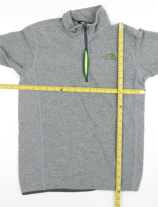 The North Face Men's Grey 1/4 Zip Fleece Sweatshirt Size S