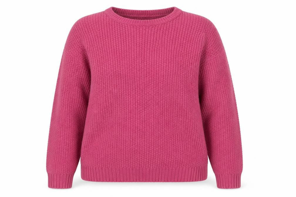 Colton Traders Women's Fuchsia Pink Knit Jumper Size 14 Crew Neck