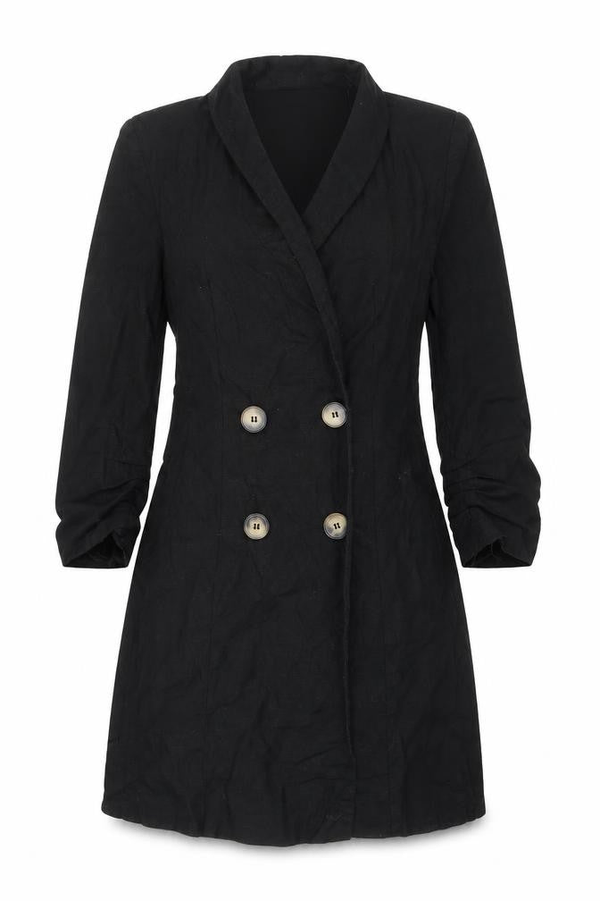 Zara Basic Women’s Black Linen Cotton Jacket Dress XS