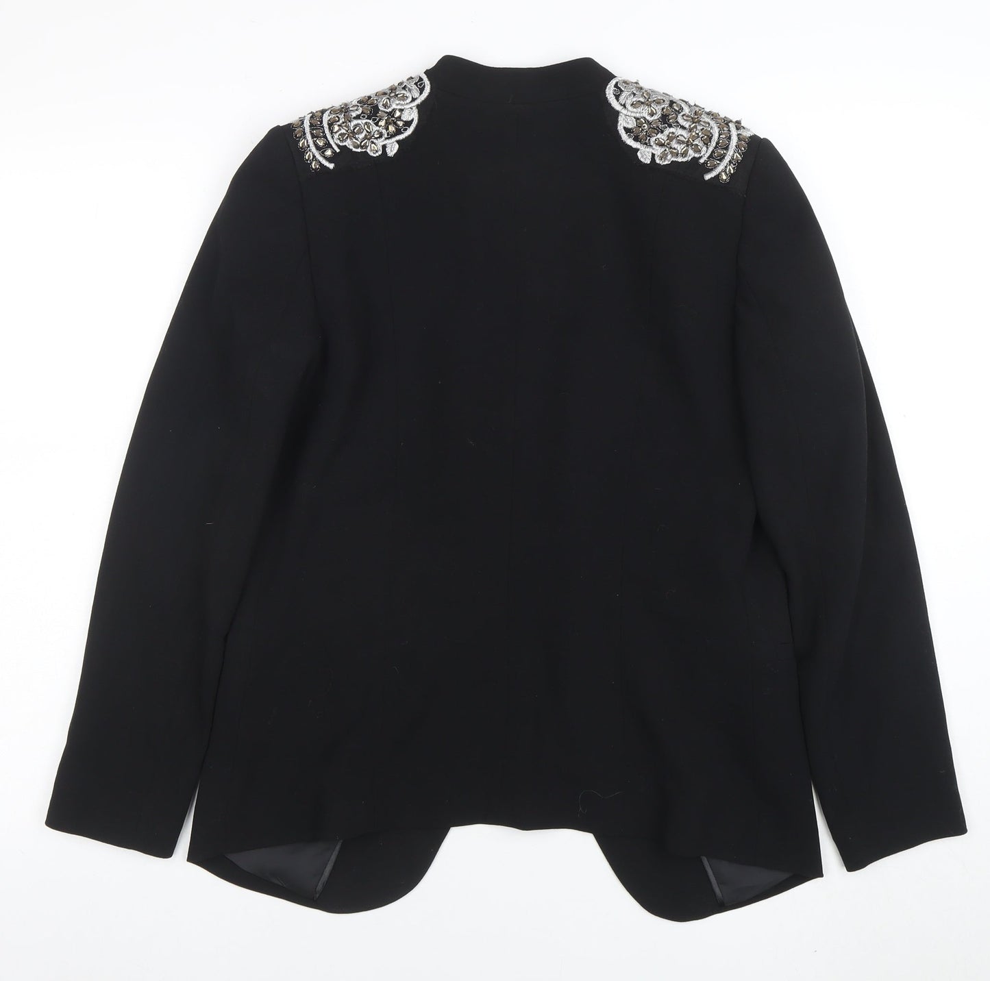 H&M Women's Black Embellished Tuxedo Blazer Size 10