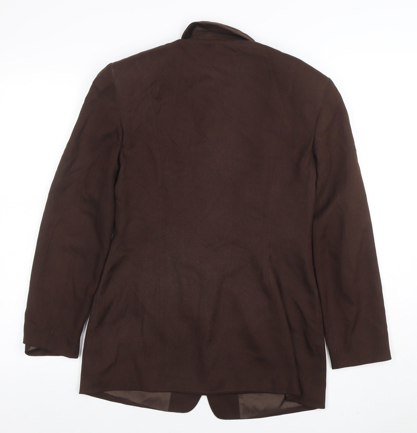 Episode Women Brown Silk Suit Jacket UK 6 Single-Breasted Classic Style