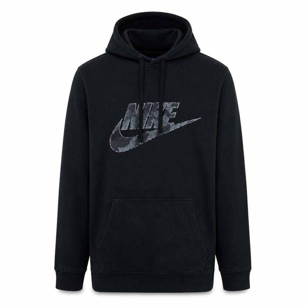 Nike Men's Black Pullover Hoodie M Regular Fit Graphic Logo Sweatshirt