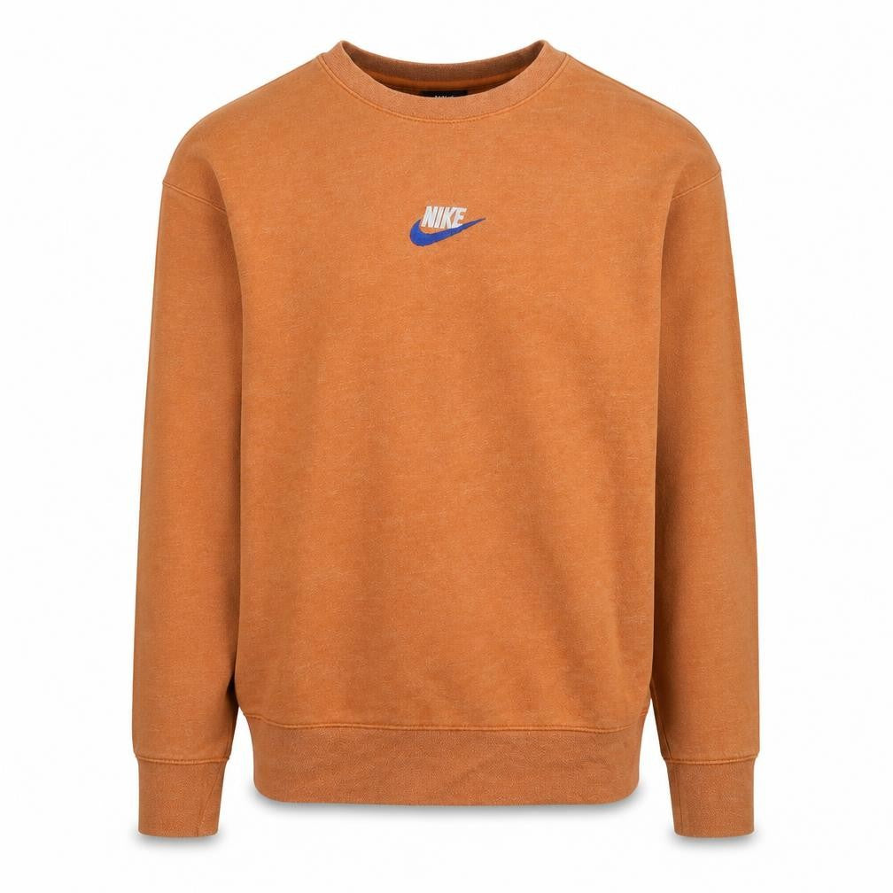 Nike Men's Orange Crew Neck Pullover Sweatshirt Size S