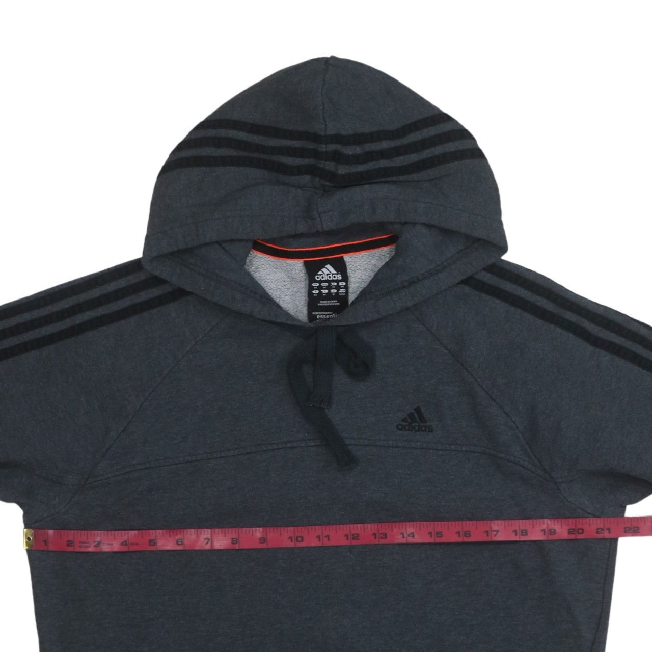 Adidas Men's Grey Pullover Hoodie Size M Fleece Sportswear