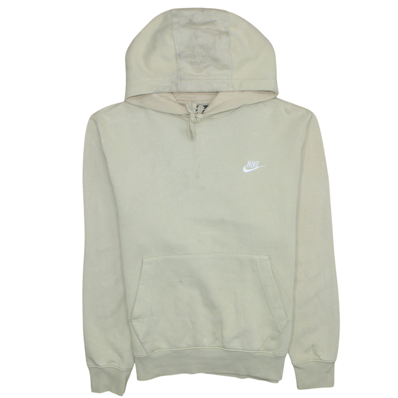 Nike Womens Beige Pullover Hoodie Small Cotton Blend Hooded Sweatshirt