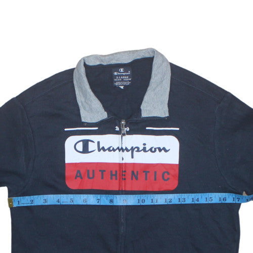 Champion Boys Blue Full Zip Fleece Sweatshirt XL 13-14 Years Logo Authentic