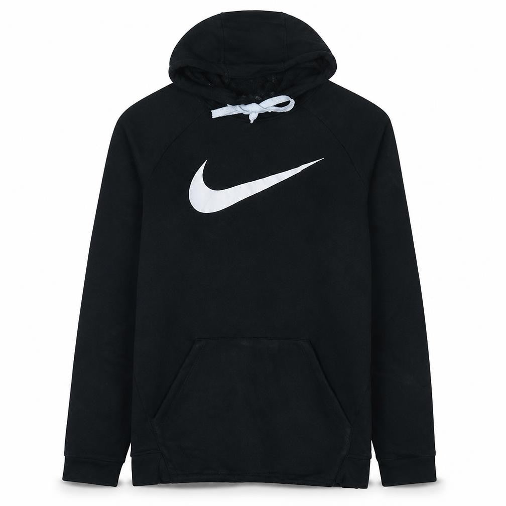 Nike Men's Black Dri-Fit Pullover Hoodie L Sports Logo Sweatshirt