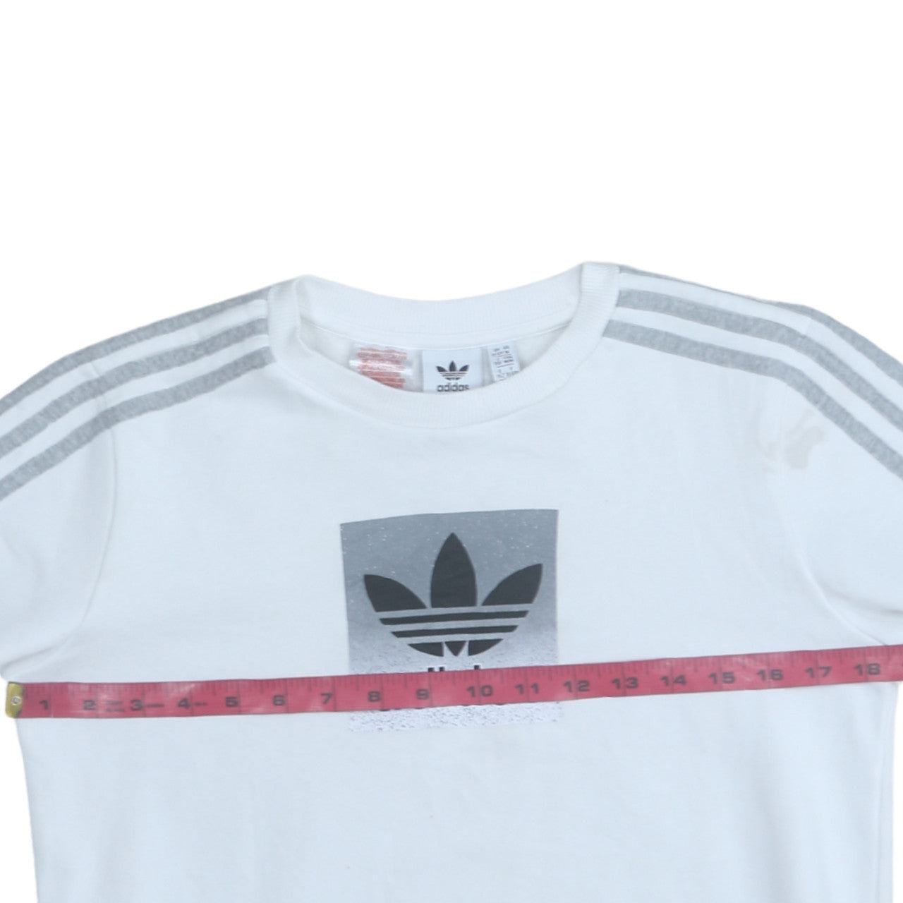 Adidas Boys White Long Sleeve Pullover Sweatshirt Size 11-12 Years