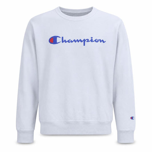 Champion Mens White Graphic Logo Pullover Sweatshirt Size S
