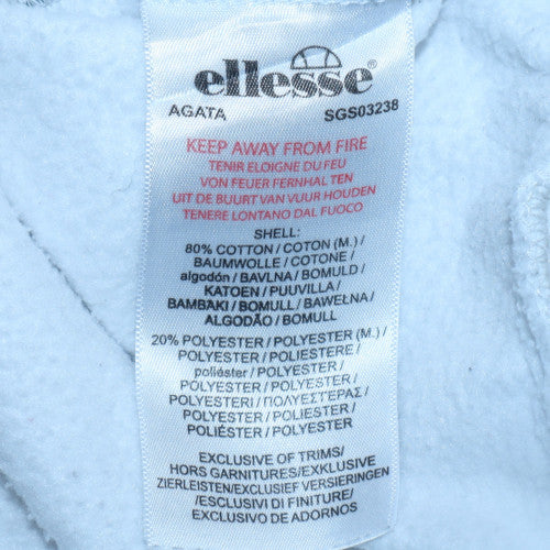 Ellesse Womens White Cotton Blend Crew Neck Sweatshirt Size M