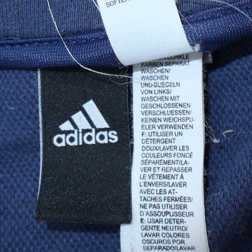 Adidas Men Blue Pullover Fleece Sweatshirt Size M Crew Neck Sportswear