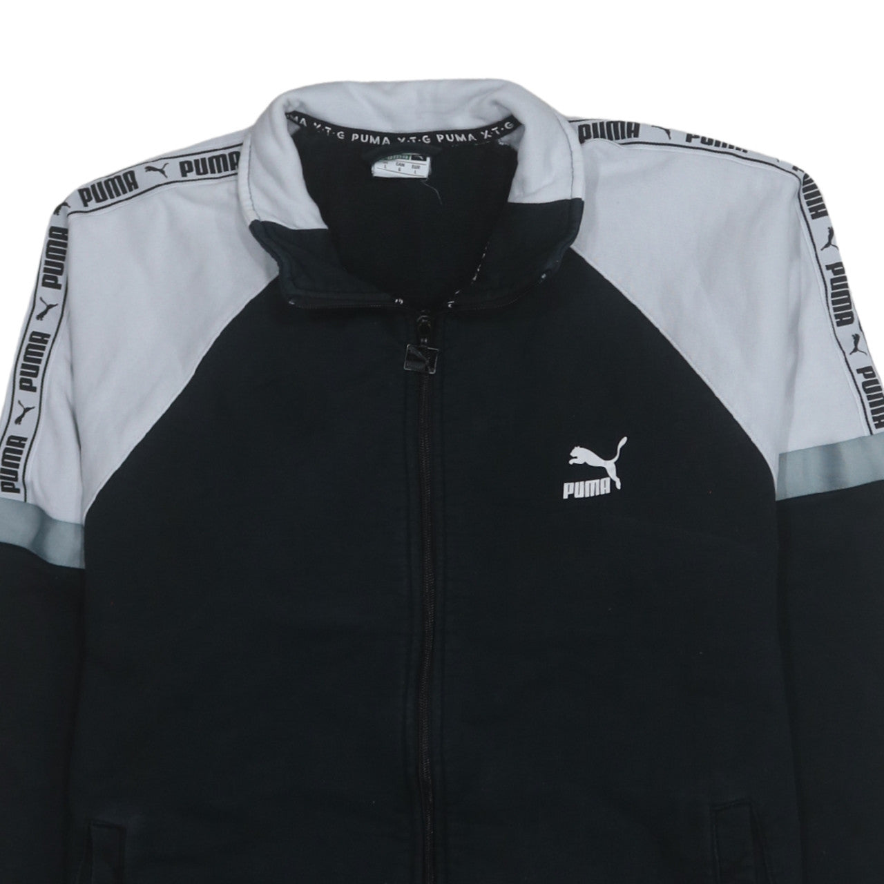 Puma Mens Black and White Full Zip Sweatshirt Size L