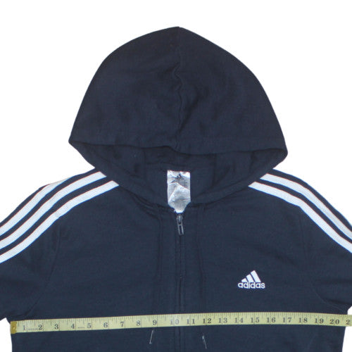 Adidas Women Navy Blue Full Zip Hoodie L 16-18 Cotton Blend