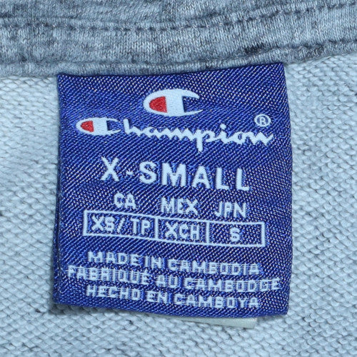 Champion Womens Grey XS Pullover Hoodie 100% Cotton Embroidered Logo