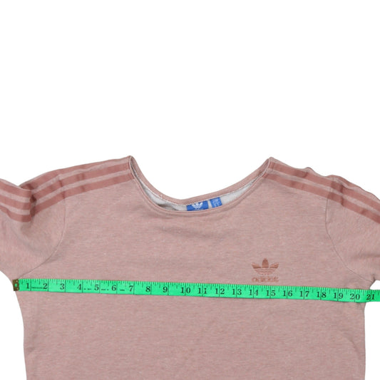 Adidas Women Pink Crew Neck Long Sleeve Pullover Sweatshirt Size 10