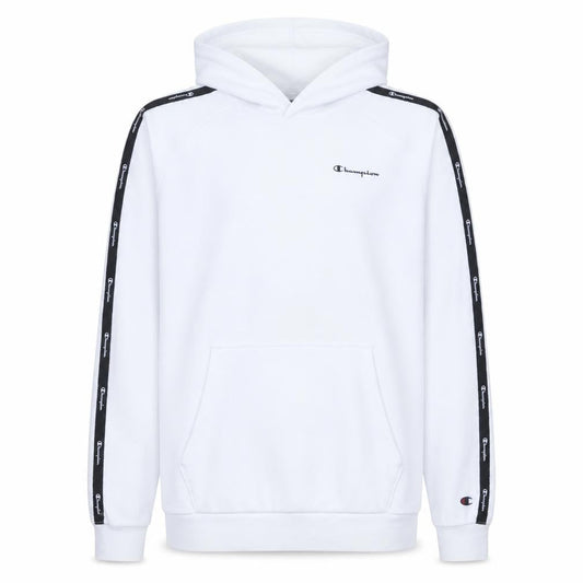 Champion Boys White Pullover Hoodie 15-16 Years Cotton Blend Logo Tape