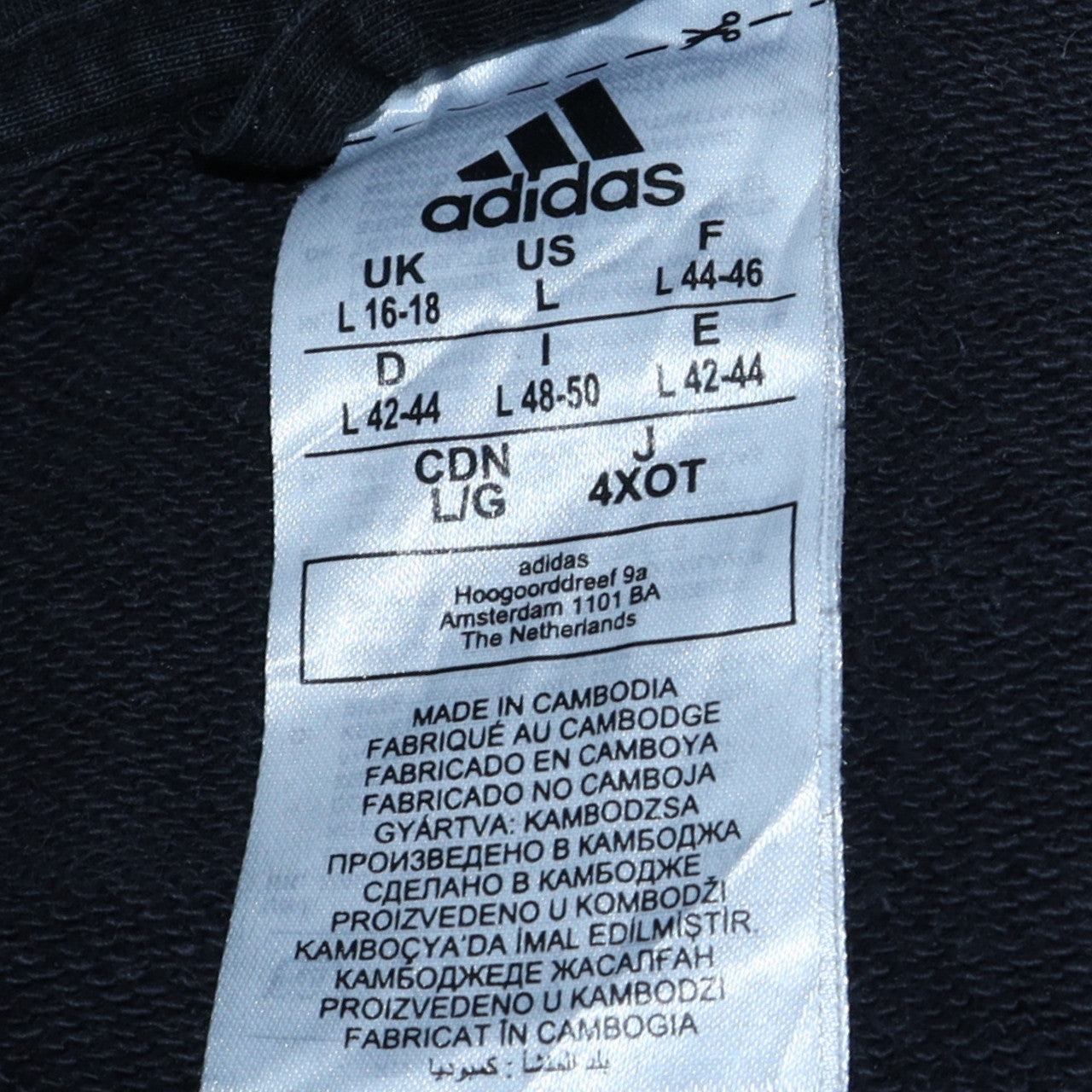 Adidas Women Black Full Zip Hoodie Size 16-18 Logo Print