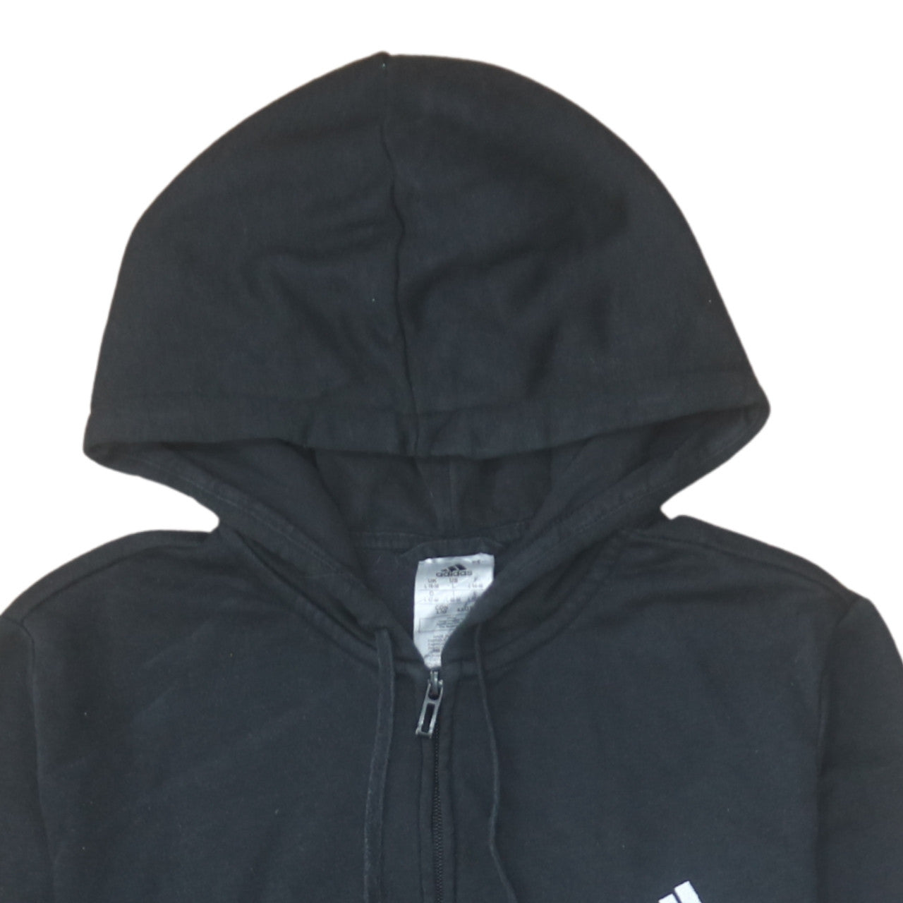 Adidas Women Black Full Zip Hoodie Size 16-18 Logo Print