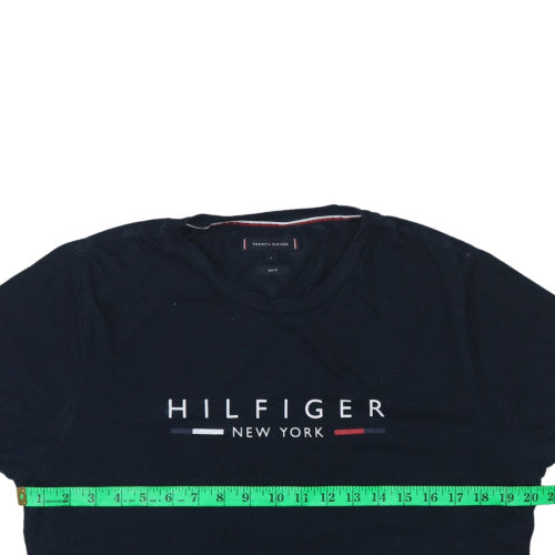 Tommy Hilfiger Men's Navy Blue Slim Fit Cotton T-Shirt L