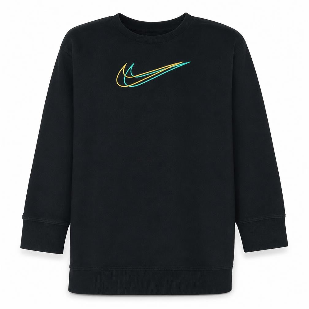 Nike Boys Black Pullover Sweatshirt L 146-156cm Crew Neck Logo Fleece