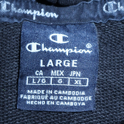 Champion Men’s Black Pullover Hoodie Size L Regular Fit
