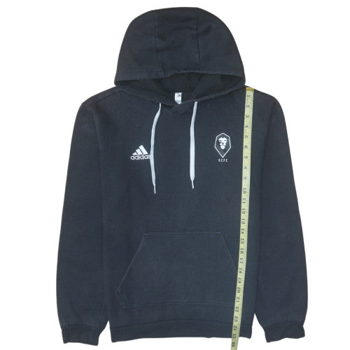 Adidas Mens Black Pullover Hoodie M Logo Fleece Sportswear