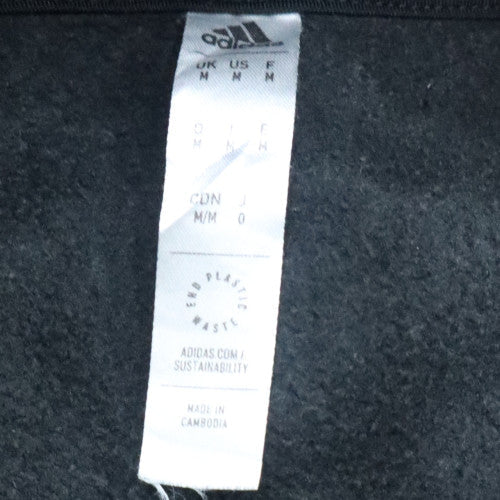 Adidas Mens Black Pullover Hoodie M Logo Fleece Sportswear