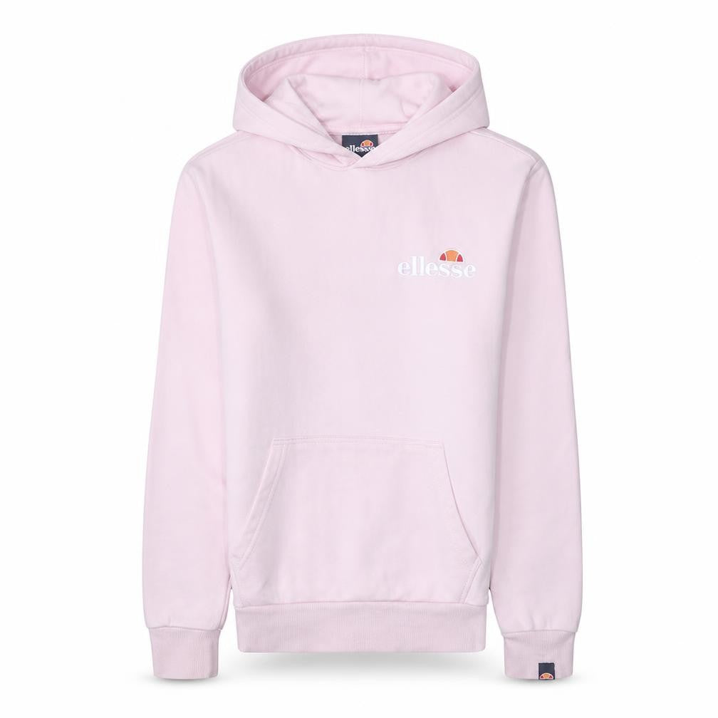 Ellesse Women Pink Pullover Hoodie UK 8 Cotton Blend Logo Casual