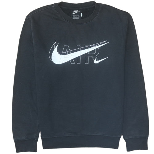 Nike Men's Black Small Pullover Air Logo Fleece Sweatshirt