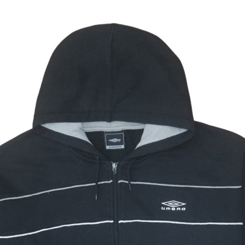 Umbro Mens Black Full Zip Hoodie Size L Sports Fleece Jacket