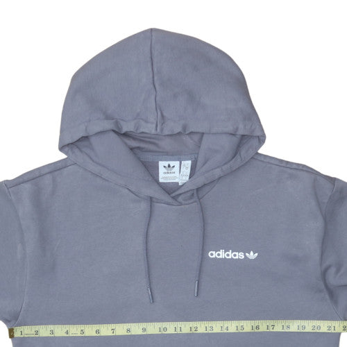 Adidas Women Grey Pullover Hoodie Small Hooded Logo Sweatshirt