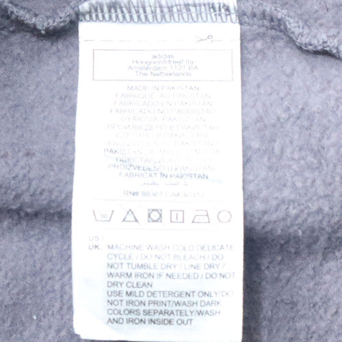 Adidas Women Grey Pullover Hoodie Small Hooded Logo Sweatshirt