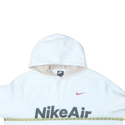 Nike Mens White XXL Pullover Hoodie with Logo Graphic Print