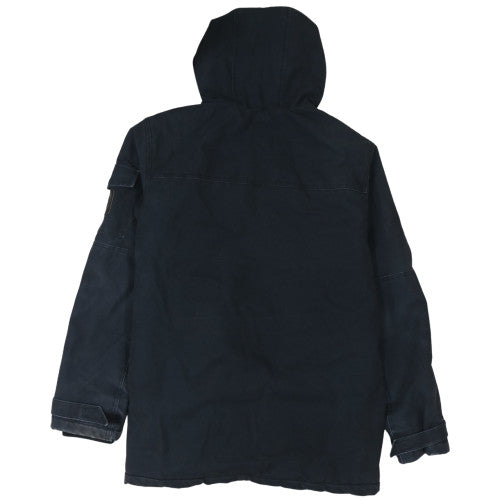 Quiksilver Men’s Black Hooded Parka Jacket Size M Cotton Blend