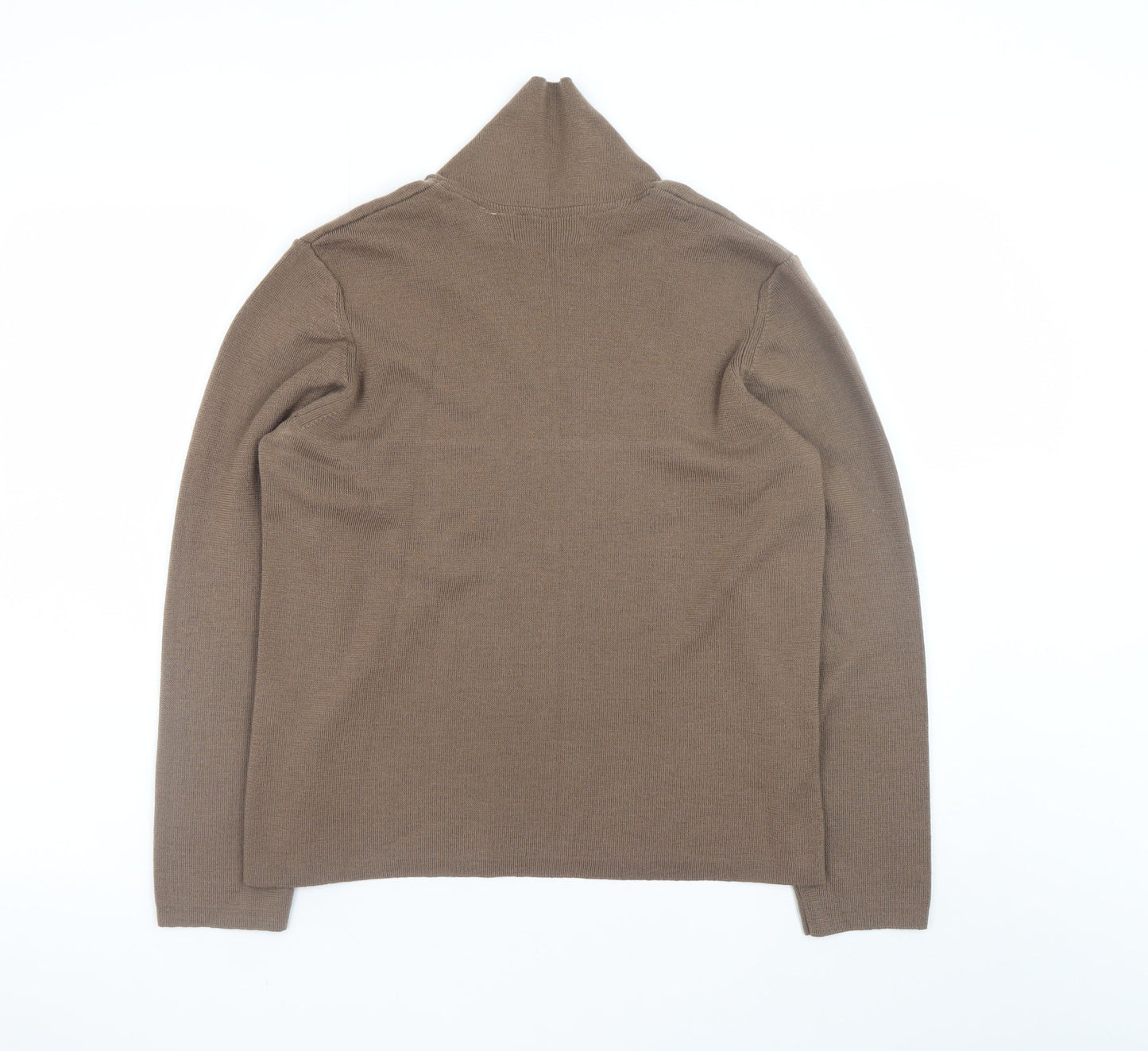 Orvis Women Brown Merino Wool Pullover Jumper M Long Sleeve Knit