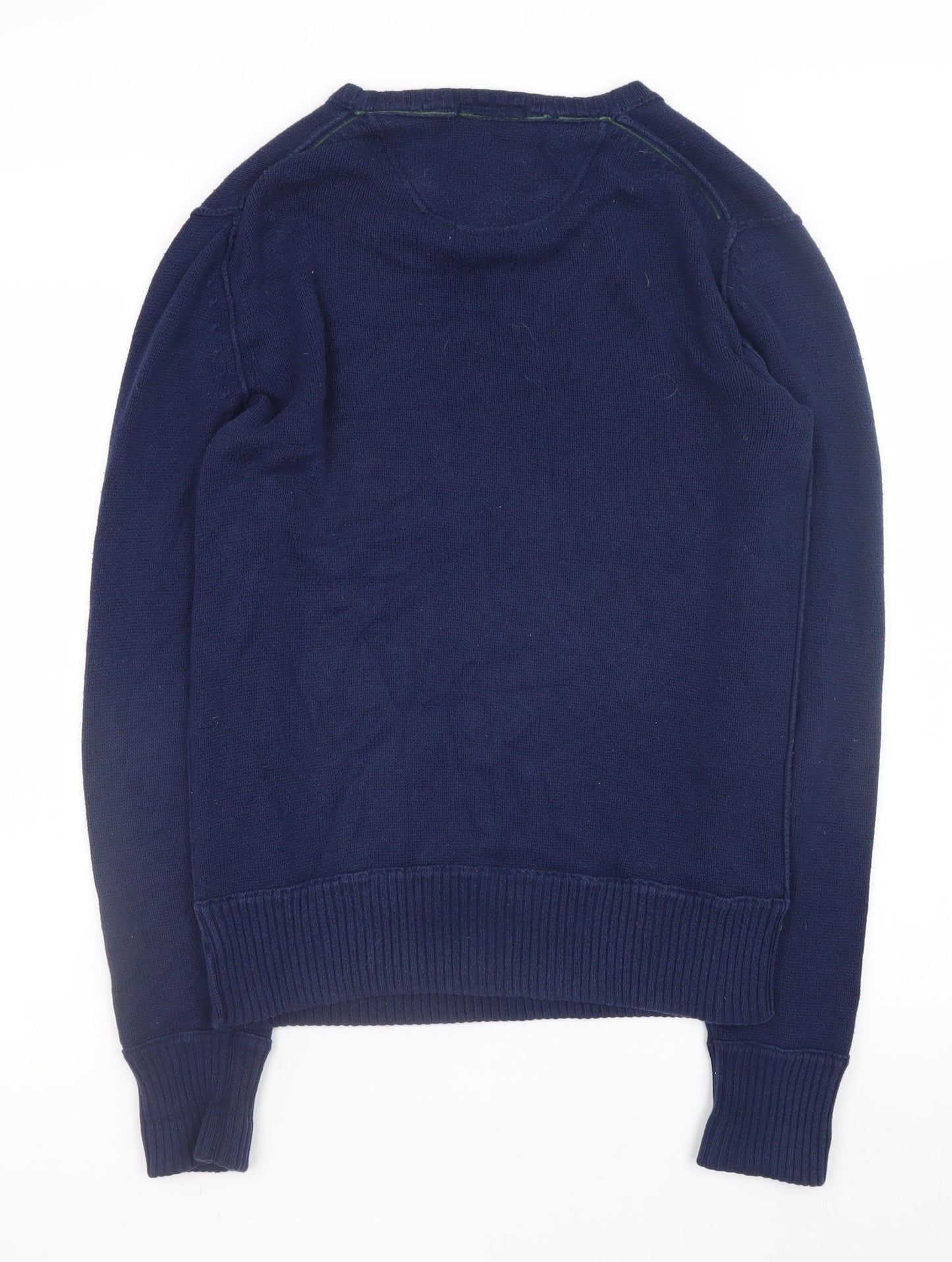 American Eagle Outfitters Men's Blue XS Cotton Crew Neck Jumper