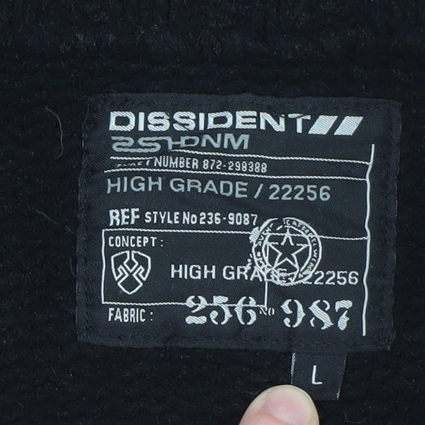 Dissident Men’s Black 1/2 Zip Knit Sweatshirt Size L Regular Fit