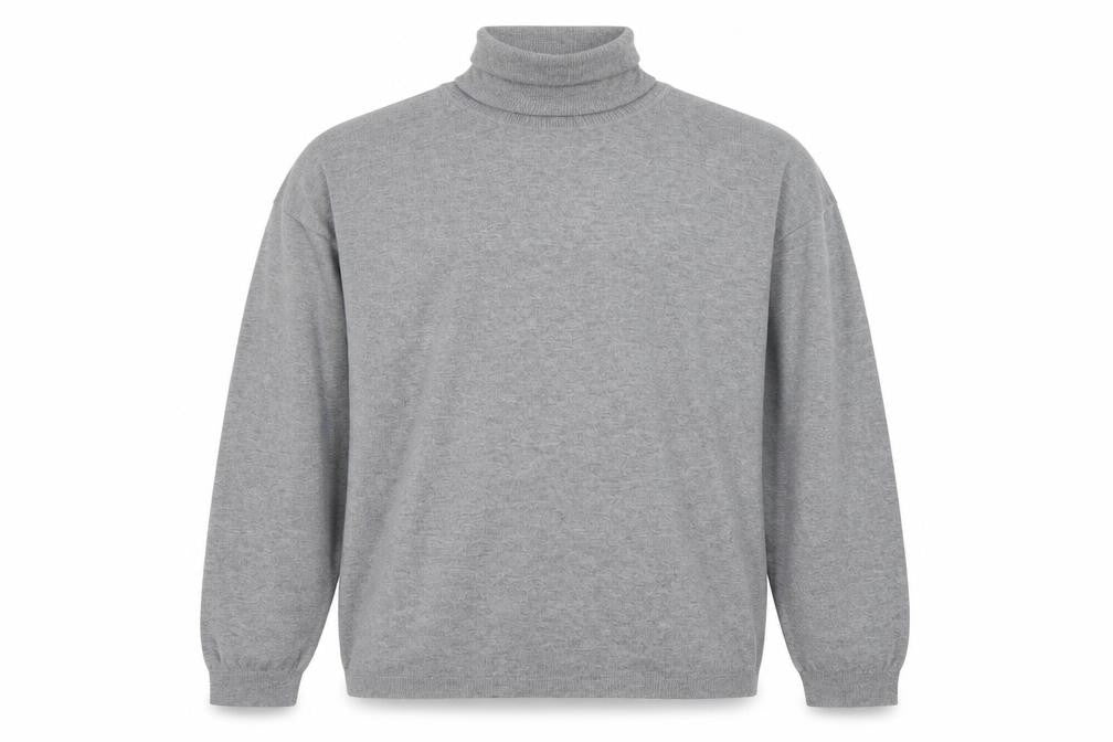 Primark Men's Grey Roll Neck Jumper 2XL Regular Fit Knit Pullover