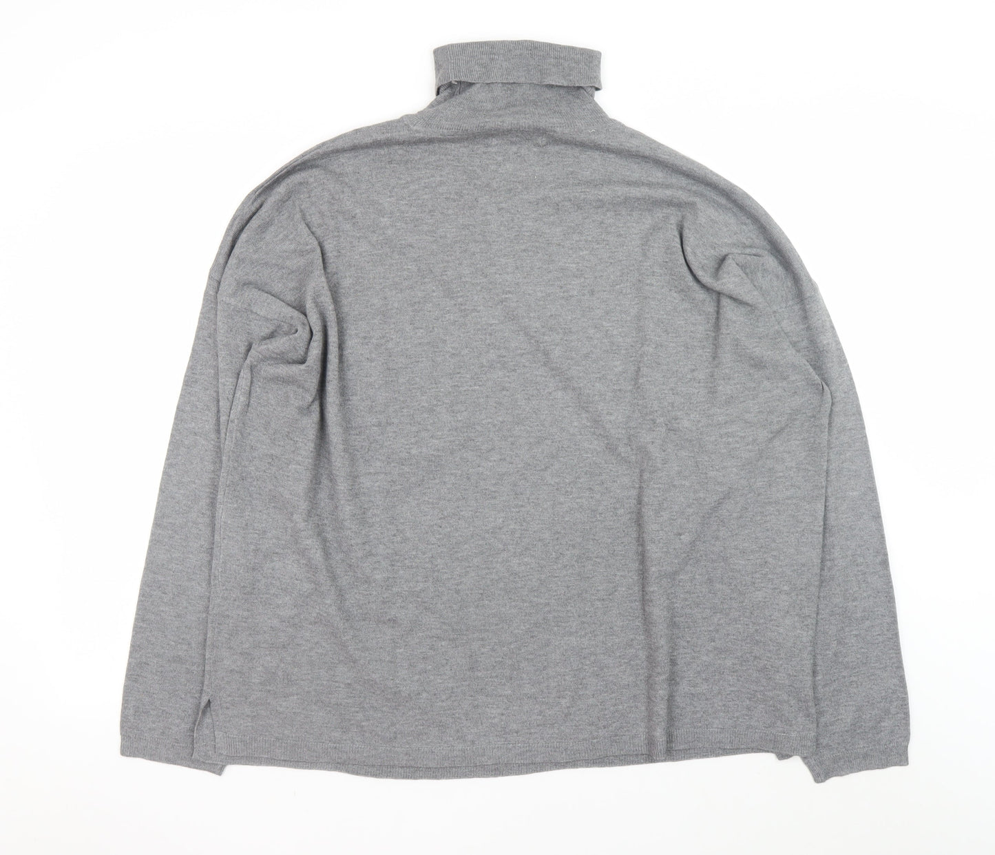 Primark Men's Grey Roll Neck Jumper 2XL Regular Fit Knit Pullover