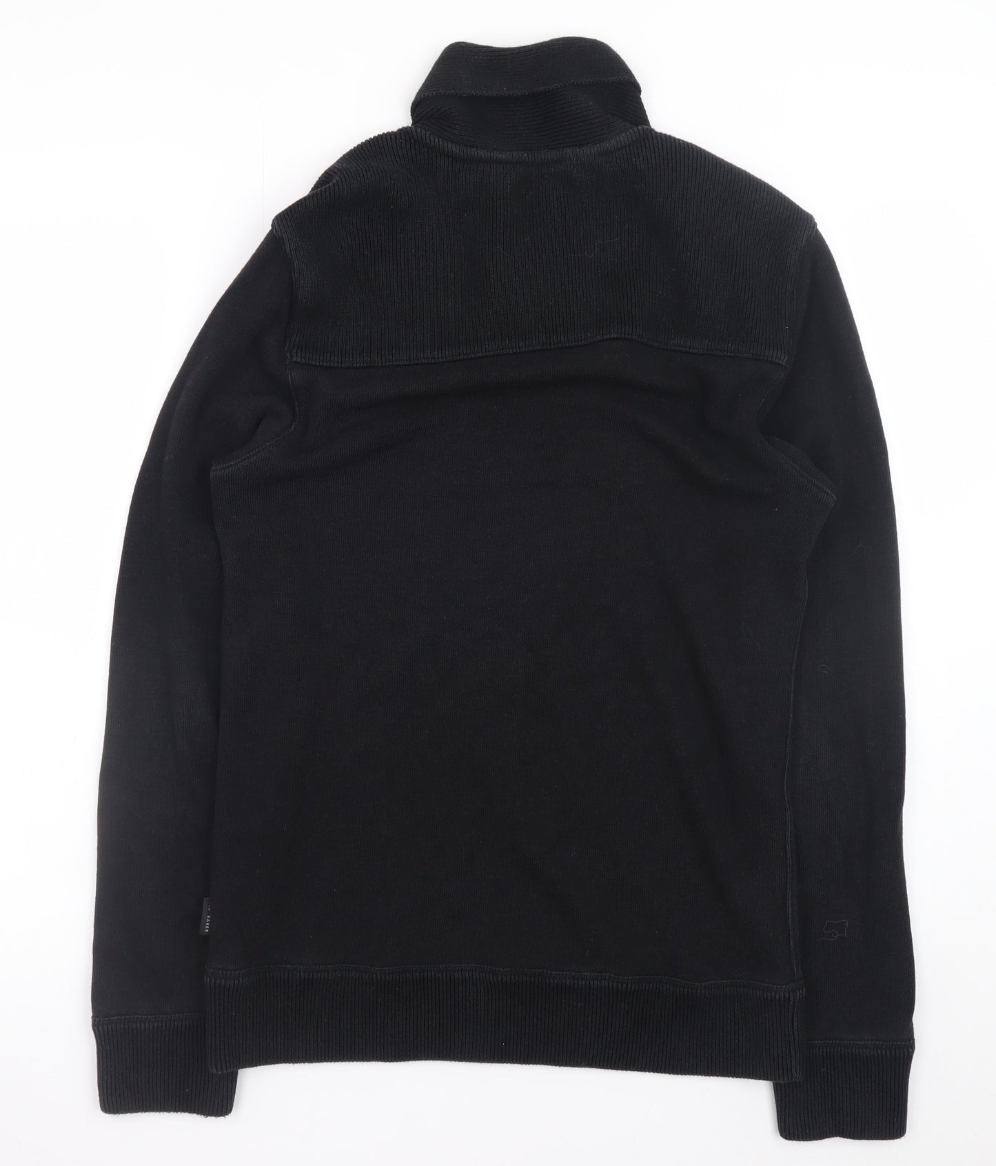 Ted Baker Men's Black Shawl Collar Cotton Blend Jumper Size M
